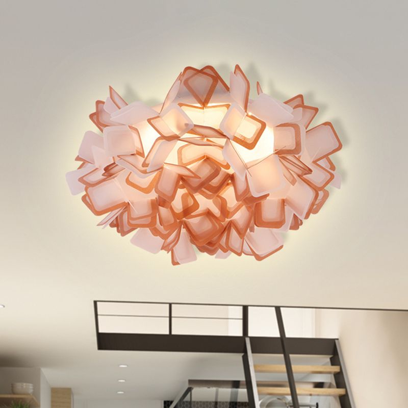 Plafonnier sinueux Art déco avec abat-jour en acrylique, éclairage encastré pour chambre à coucher