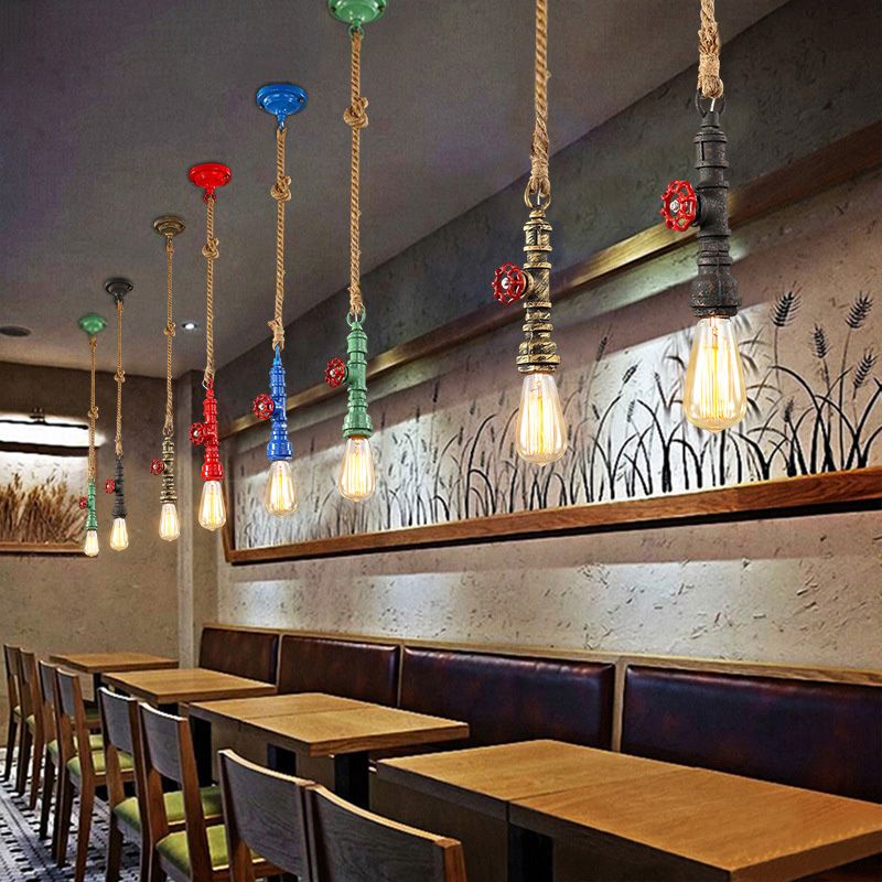 5-kleuren optionele industriële stijl hangende lichte creatieve waterpijp modellering metalen verlichting hanger voor restaurant coffeeshop