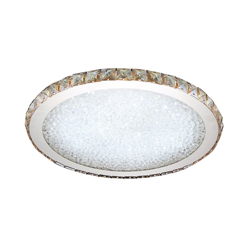 Luz circular empotrada de 8,5 "/ 14"/18 "de ancho, cristal moderno, 1 luz, lámpara de techo LED transparente/ámbar en luz cálida/blanca
