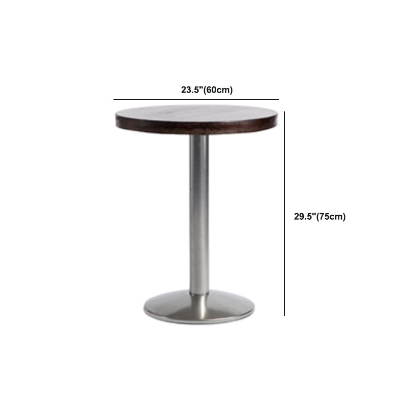 1/2/3 Pieces Industrial Pub Table Set Silver and Brown Bar Table and Stools