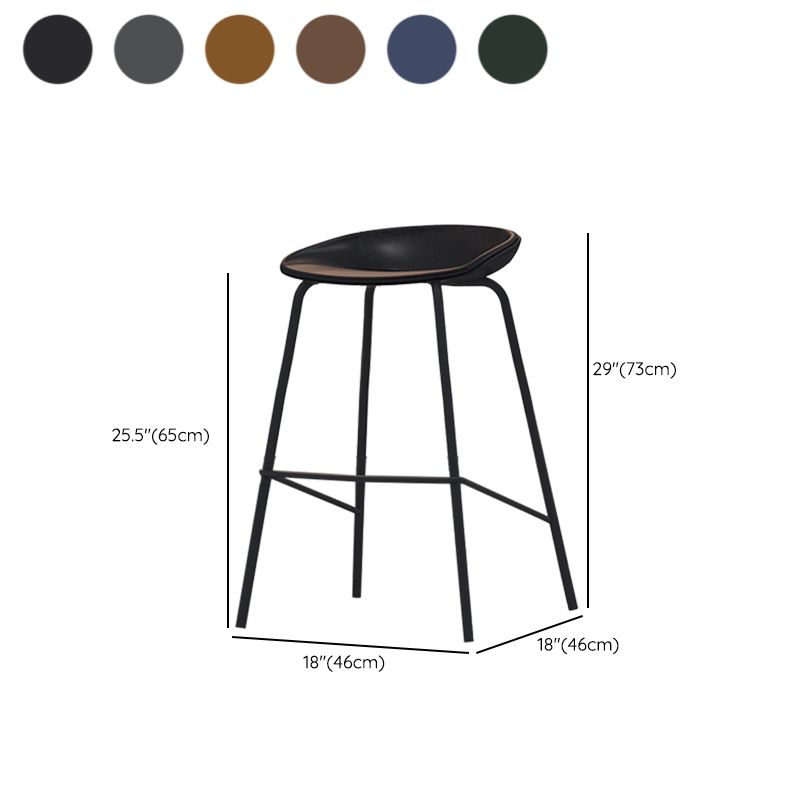 Industrial Indoor Bar Stool Upholstered Bar Stool with Metal Base
