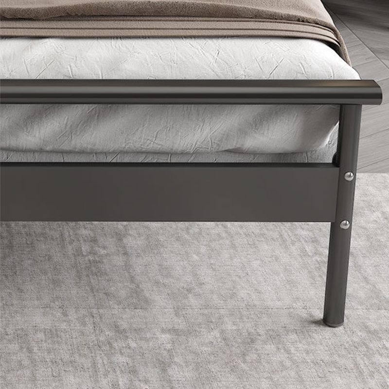 Glam Rectangle Headboard Bed with Iron Frame and Legs Open-Frame Bed