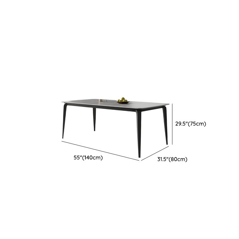 Modern Style Furniture Rectangle Stone Dining Room Table in Grey