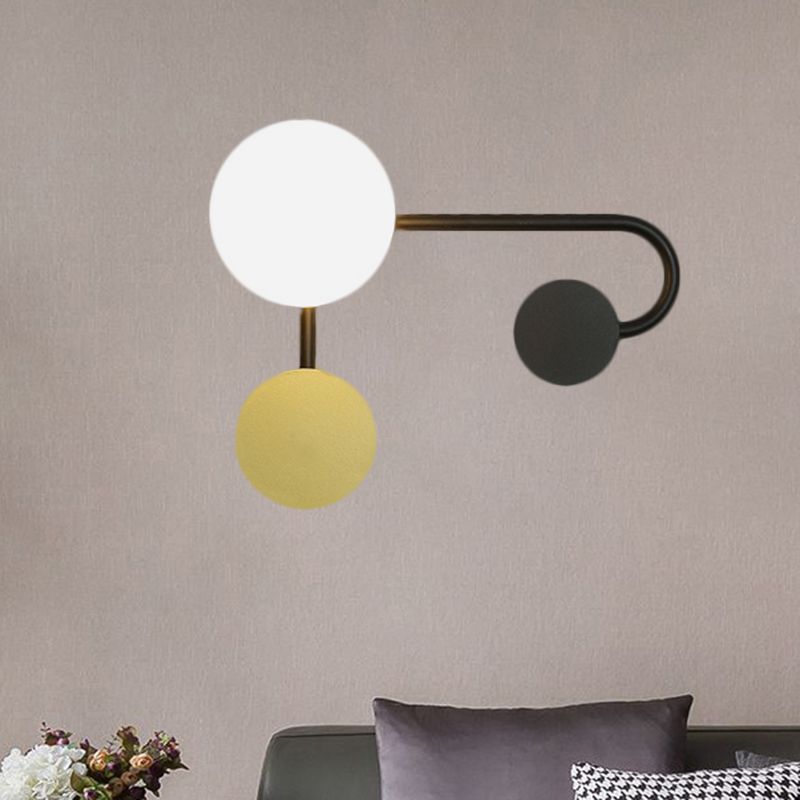 Application murale ronde Lumière Nordic PVC Bulbe simple Black and Gold Wall Murd Murd