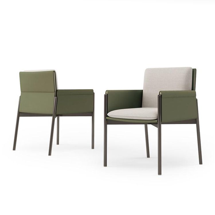 Contemporary Fabric Dining Room Chair Upholstered Arm Single Chair