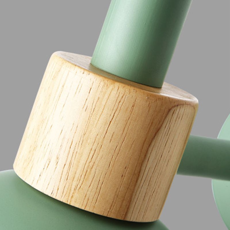 Macaron Style Wall Lamp 1-Light Wall Mount Lamp with Wood for Living Room