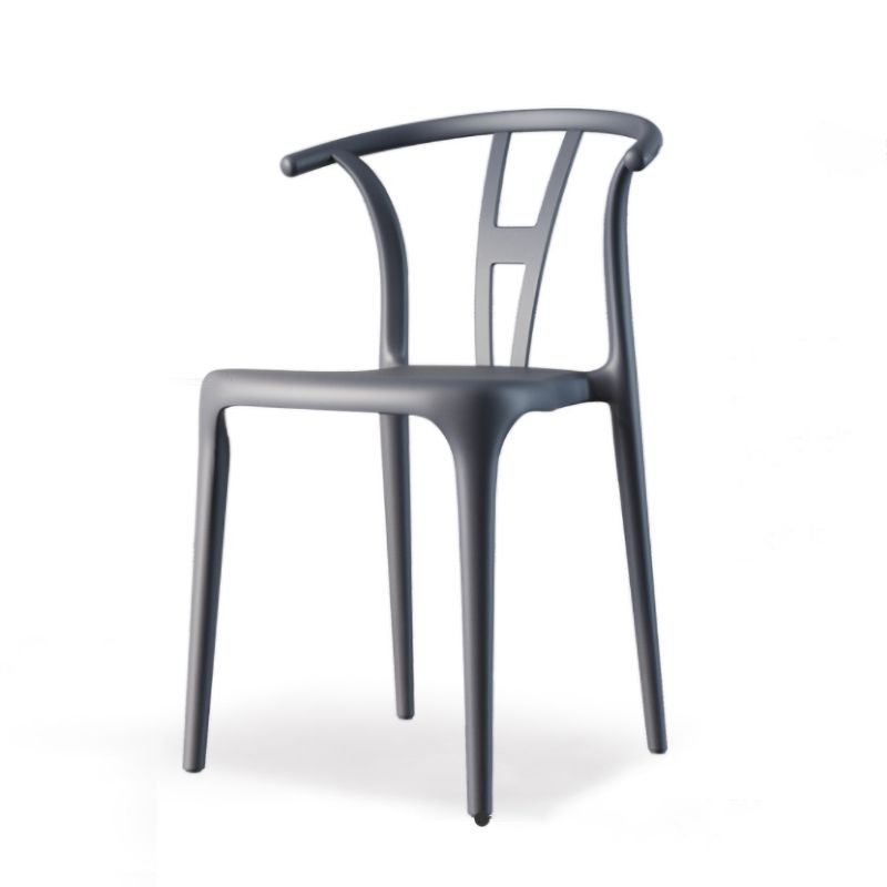 Chaise de salle à manger en plastique de style contemporain, chaise à dossier Wishbone pour cuisine