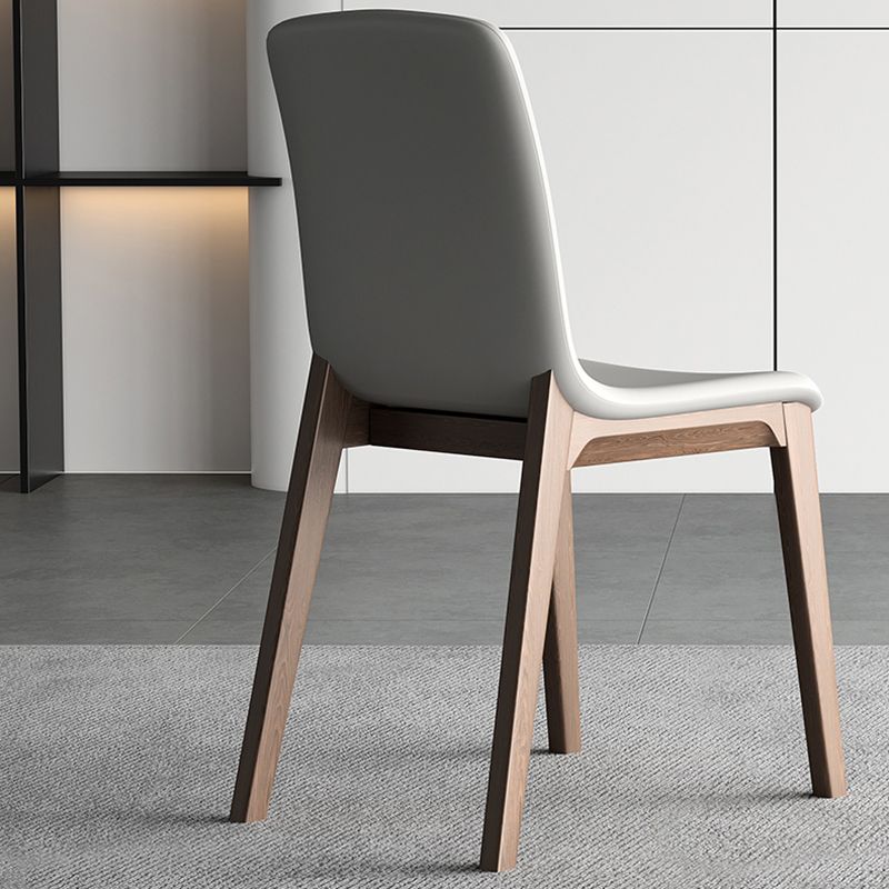 Faux Leather Modern Side Chair Parsons Chair with Upholstered