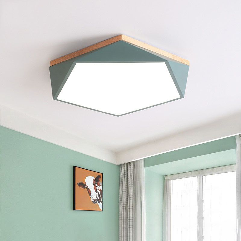 1 Light Round Shade Flush Mount Nordic Macaroon style Flush Mount Ceiling Light Fixture