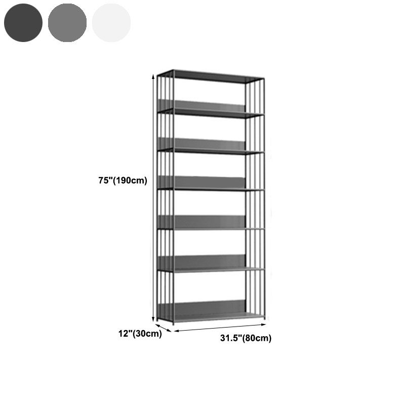Modern Metal Bookshelf Standard Vertical Open Shelf Bookcase