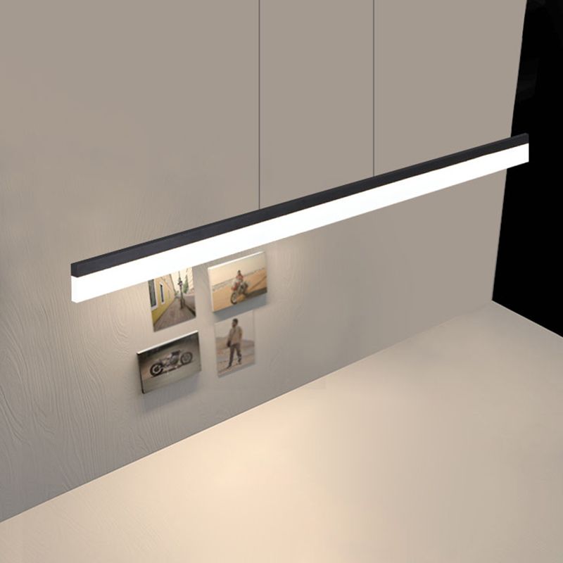 Nordic Modern Island Light LED Simple Rectangle Aluminum Pendant Light Fixture