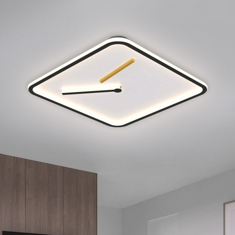 Lampada a filo a filo a LED quadrato acrilico semplicità nera/oro vicino all'illuminazione del soffitto in luce calda/bianca, larghe 16 "/19,5"