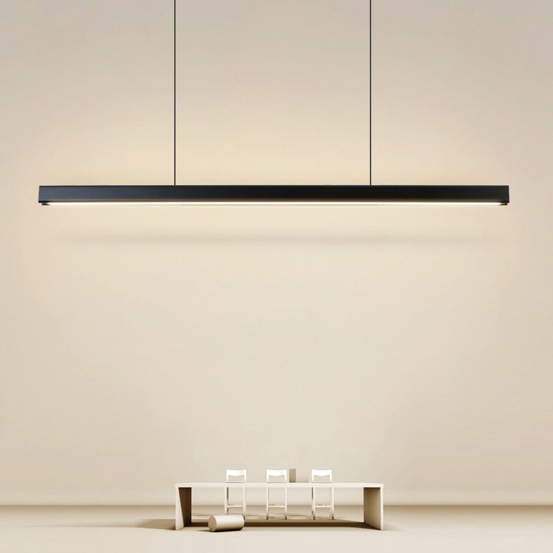 Rectangular Shape Island Pendant Modern Style Metal 1 Light Island Light for Living Room