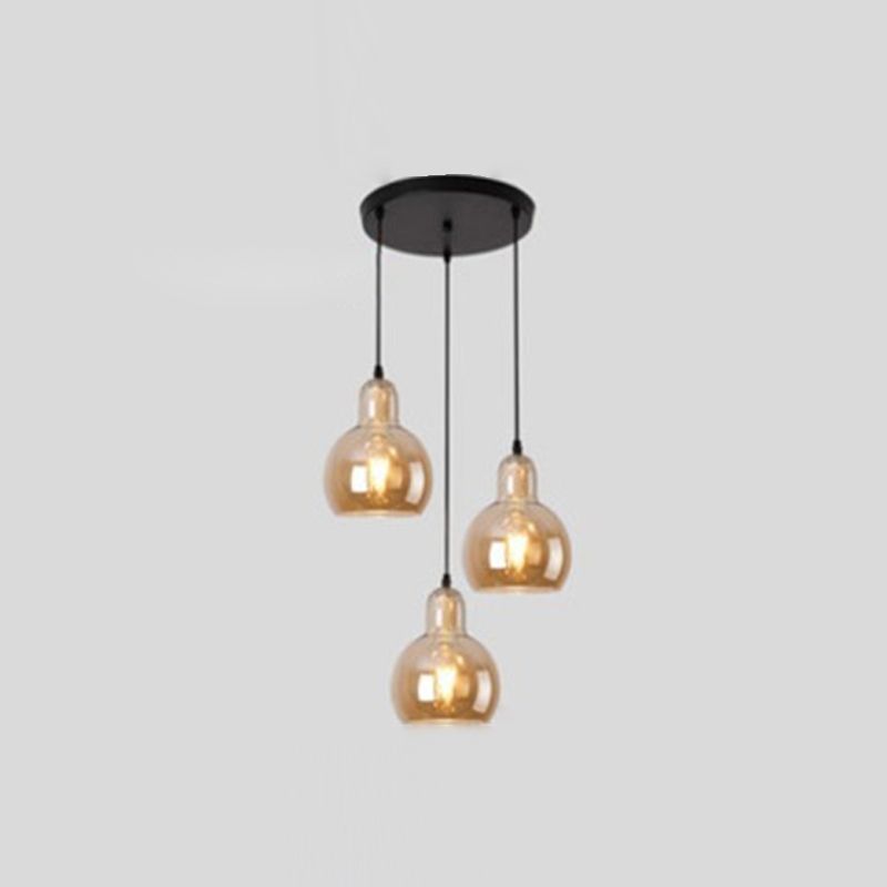 Pendre simple Light Modern Style Hanging Lightture avec une teinte en verre pour le salon