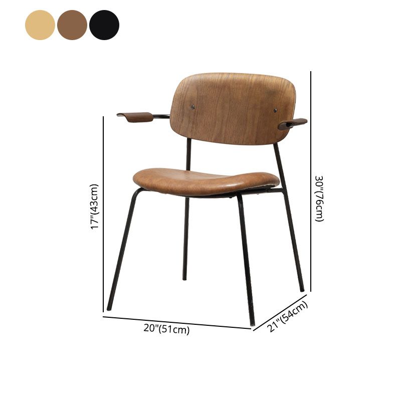 Sillón de comedor contemporáneo de madera maciza, sillón con respaldo abierto para cocina