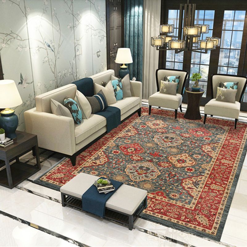 Dunkelroter Teppich gemischtes Graphenteppich nicht rutschfestem Teppich Waschbar Teppich für Wohnzimmer