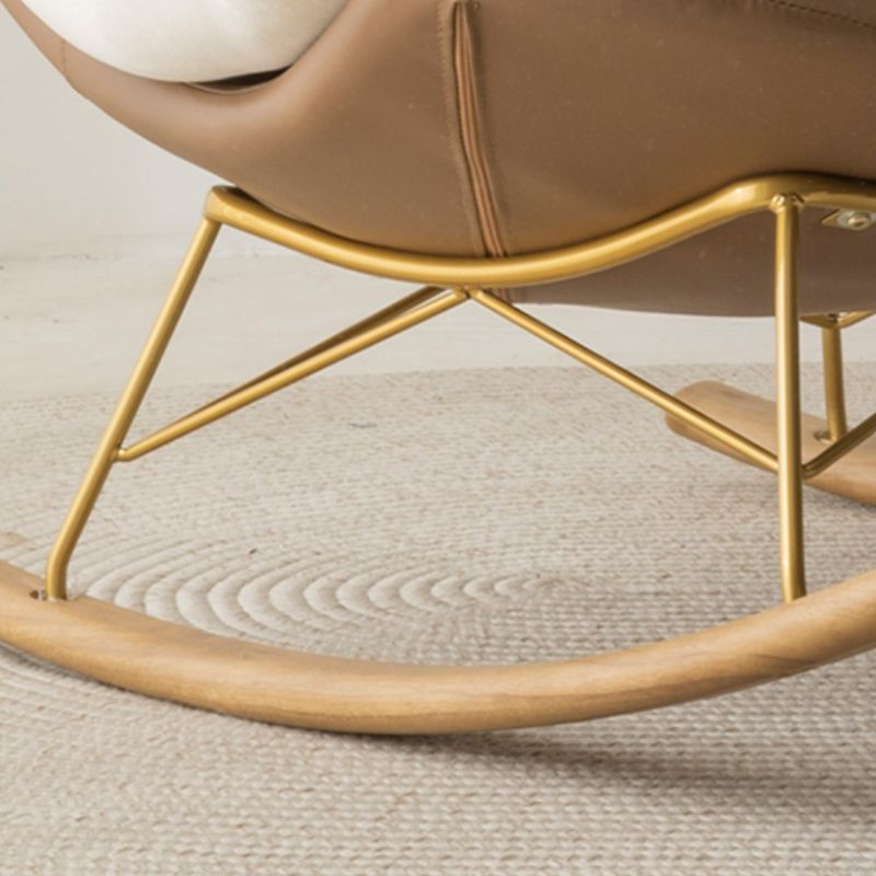 37.4" x 41.3" x 35.4" Rocker Chair Suede and Metal with Seat Cushion Rocker Wingback