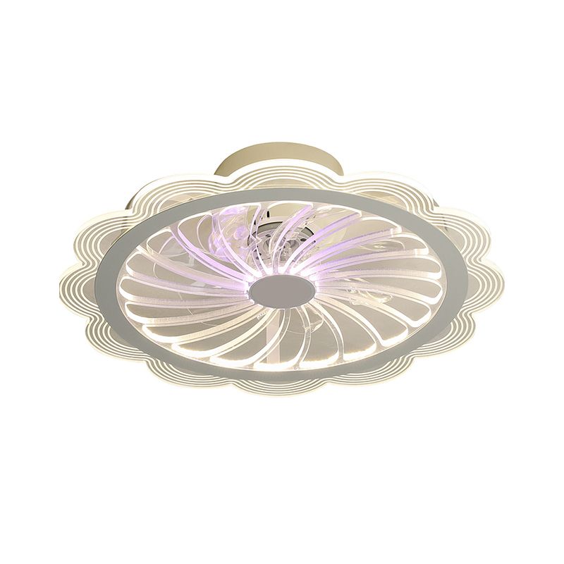 LED CHAMBRE ARRIBLE PROSIBLE LETUIRE CONtemporaine Clear Semi Flush Mount Fixture avec une teinte en acrylique de fleurs, 20 "de largeur