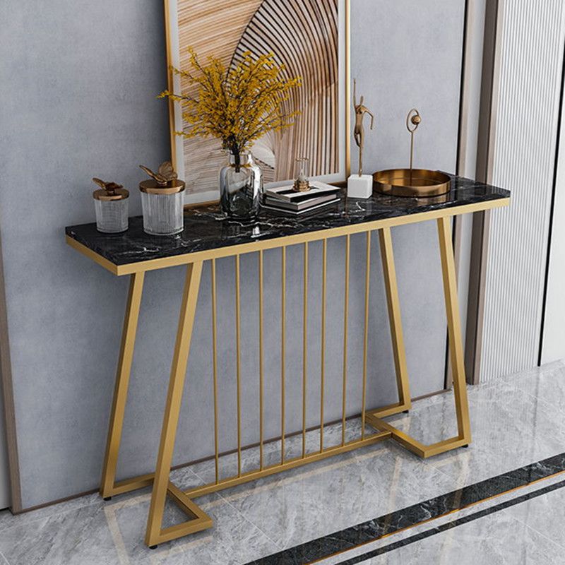 Modern Console Accent Table Antique Finish Sofa Console Table in Marble