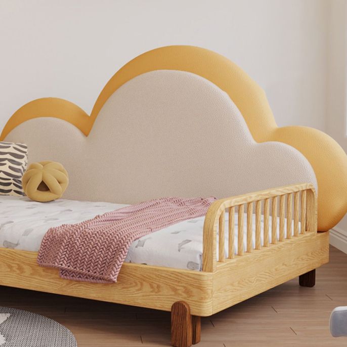 Contemporary Daybed Solid Wood Upholstered Headboard Princess Natural