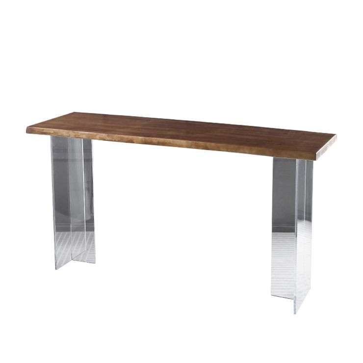 1/2/3/5Pieces Modern Rectangle Pub Table Set Wooden Counter Table with Acrylic Stools