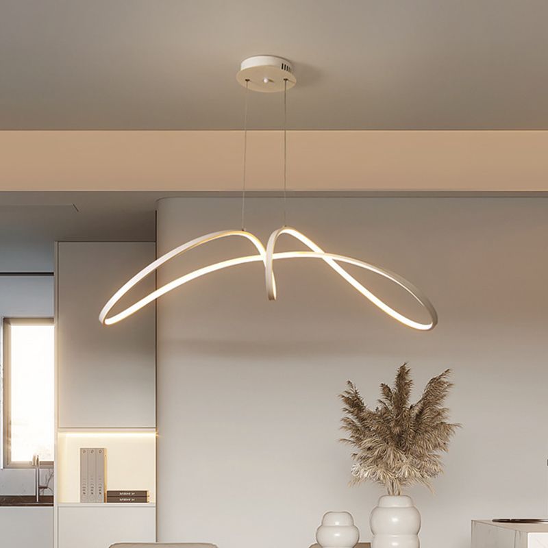LED White/Black Ceiling Light Contemporary Kitchen Island Lighting for Room