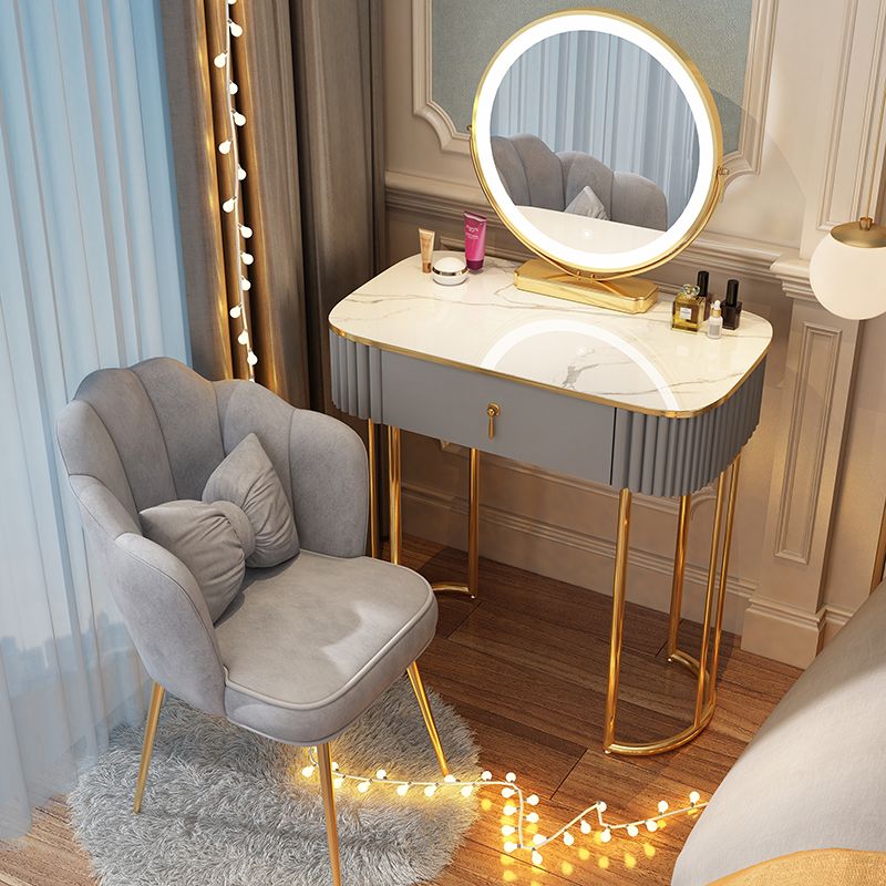 Storage Makeup Vanity Desk Bedroom Dressing Table Stool Set with Drawer