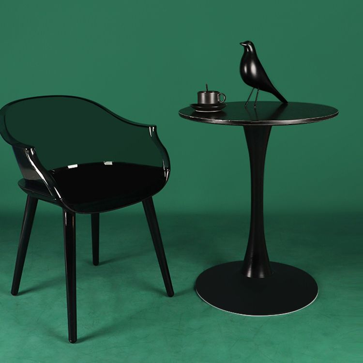 Scandinavian Style Plastic Chair Kitchen Solid Back Single Dining Arm Chair