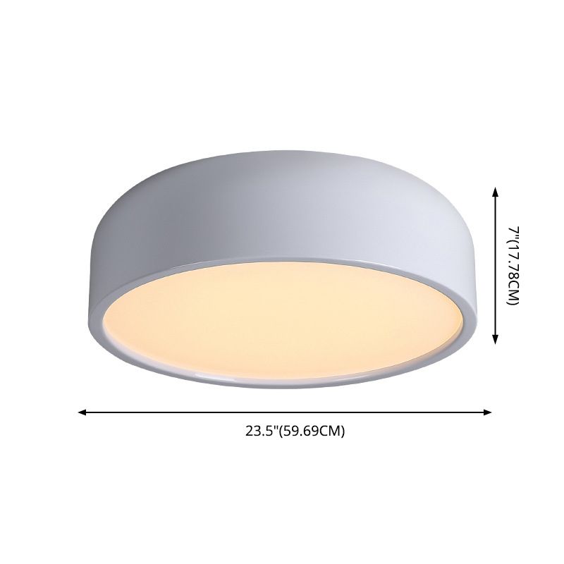 1 Head Macaron Ceiling Light Iron Material Acrylic White Light Living Room Flush Mount Lighting