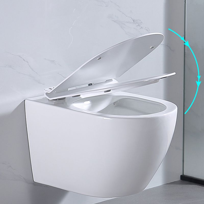 Modern White Ceramic Flush Toilet Wall Hung Urine Toilet with Seat for Bathroom