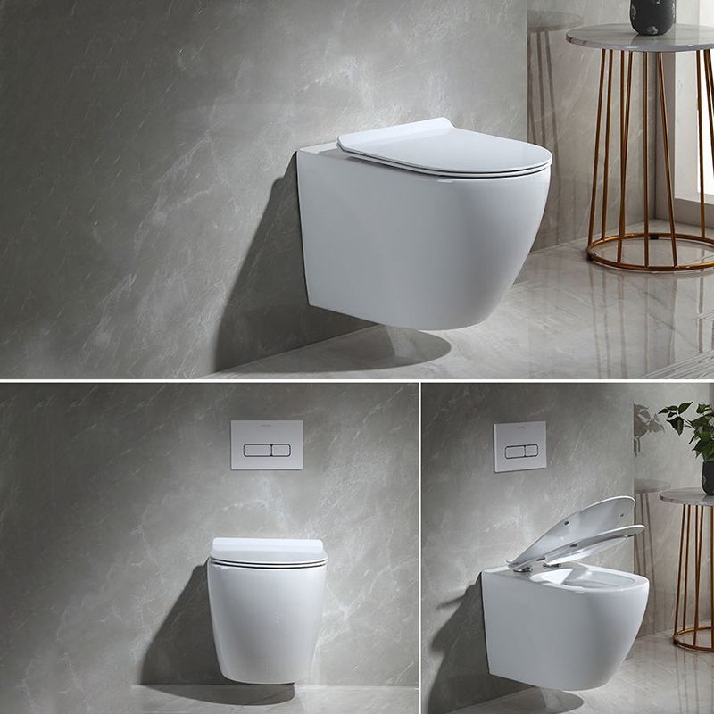 Modern Wall Mount Toilet Bowl 1-Piece Urine Toilet with Slow Close Seat for Washroom