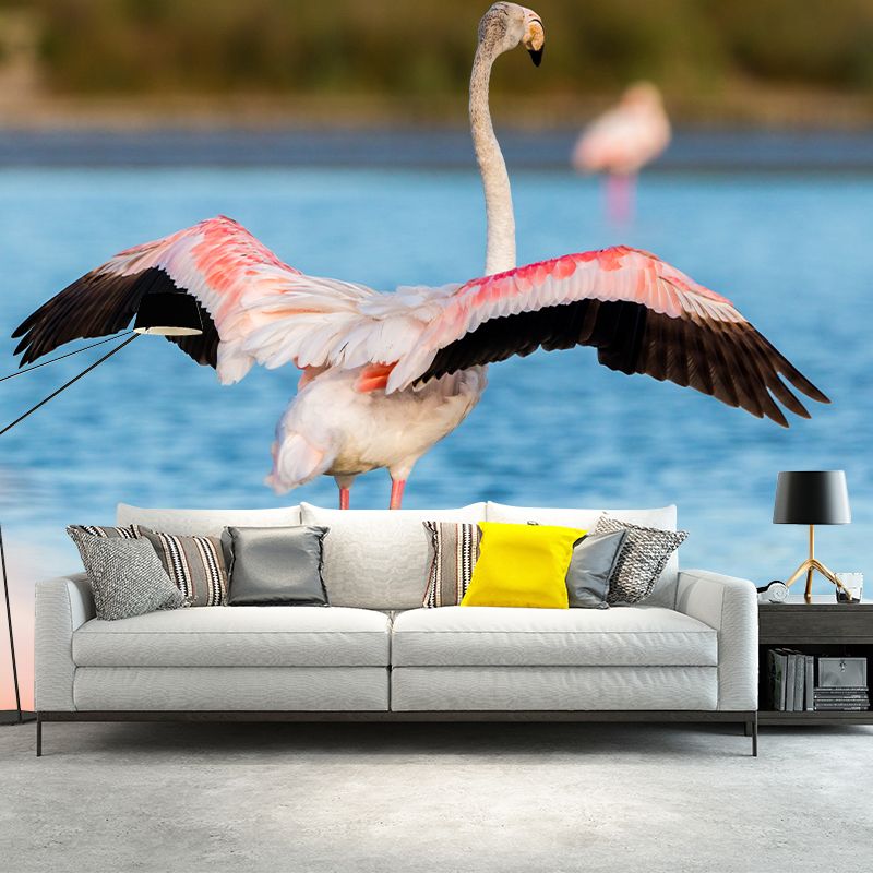 Tropical Style Flamingo Mural Wallpaper for Home Decor Wall Art for Bedroom
