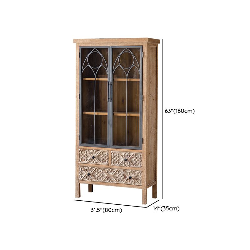 Modern Sideboard Solid Wood Sideboard Cabinet with Doors for Dining Room