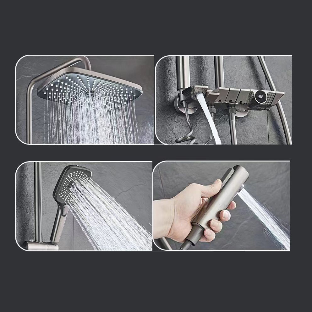 Wall Mounted Shower Arm Shower Faucet Pressure Balanced Diverter Valve Shower System