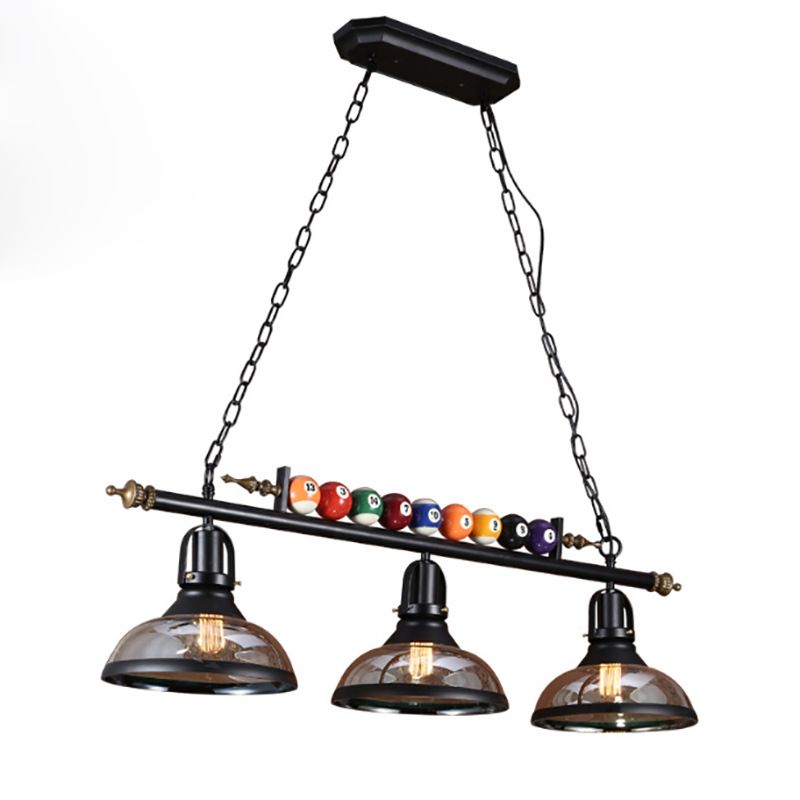 Shaded Hanging Light Fixture Industrial Metal Island Pendant with Billiard Decoration