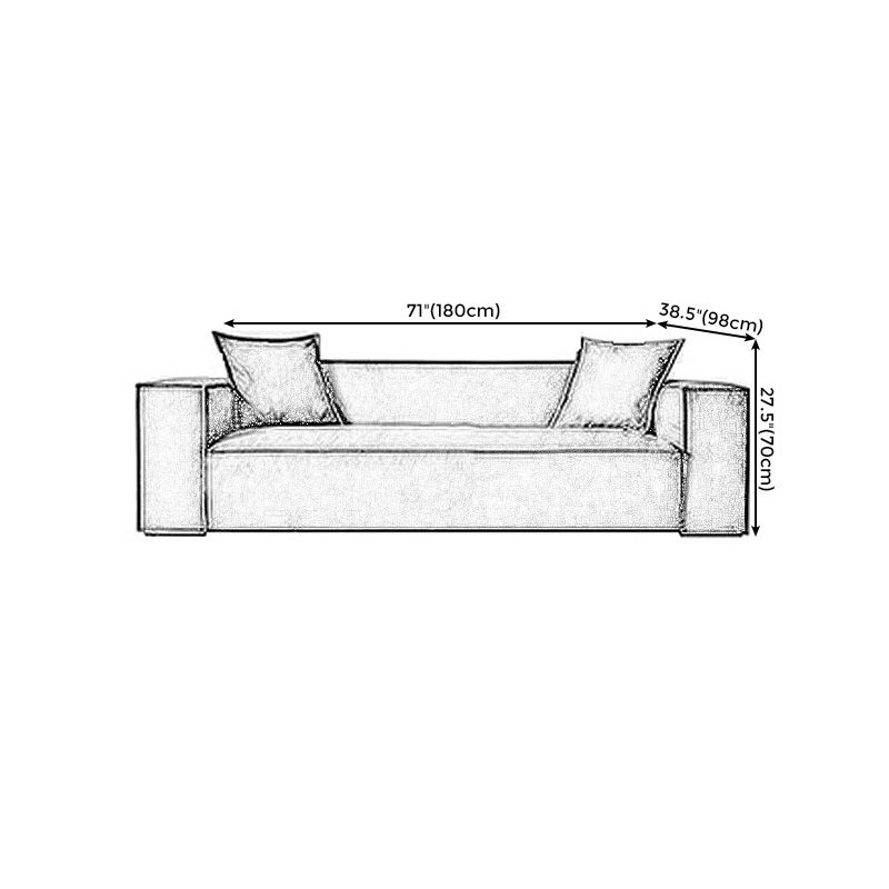 Stain Resistant Stationary Faux Leather Living Room Square Arm Settee