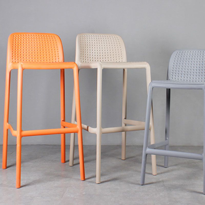 Nordic Macron Stackable Counter Stools Colorful Indoor Plastic Bar Stool