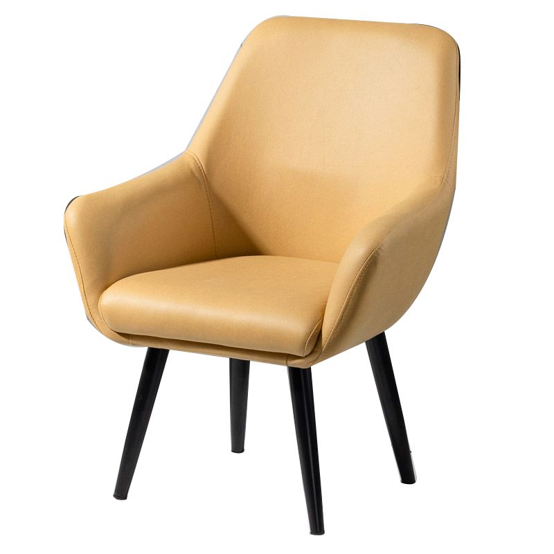 Fixed Back Lounge Chair Solid Color Barrel Chair with Black Legs