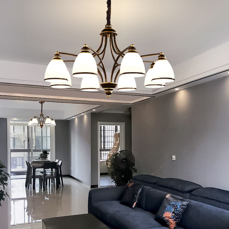 American Style Countryside Chandelier Multi Head Hanging Light for Sitting Room