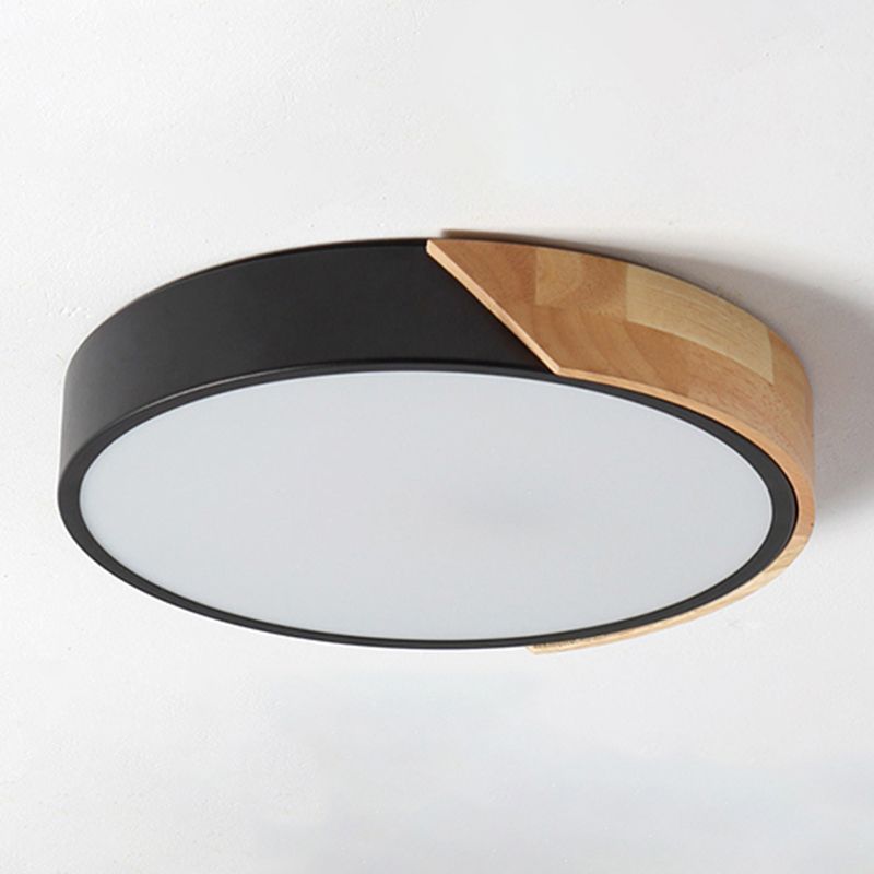 Lampada da soffitto a LED a forma rotonda in stile moderno e semplice macaroon in acrilico 1 luce per la camera degli ospiti dell'hotel studio