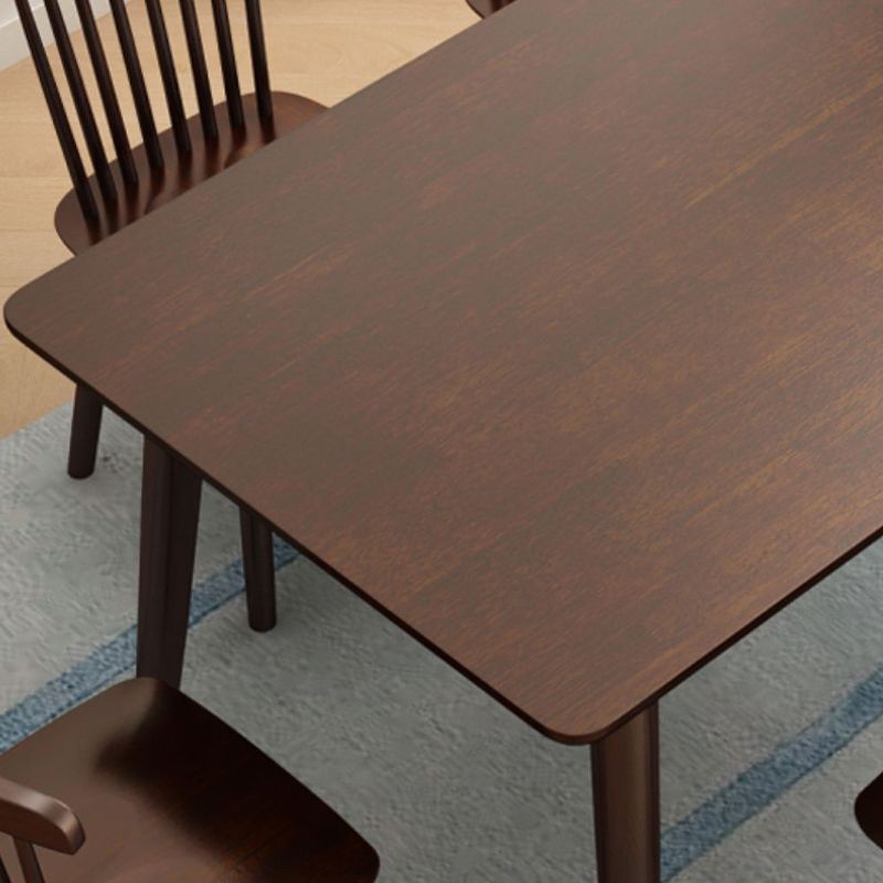 Brown Rectangle Dining Table Solid Wood Dining Table for Dining Room