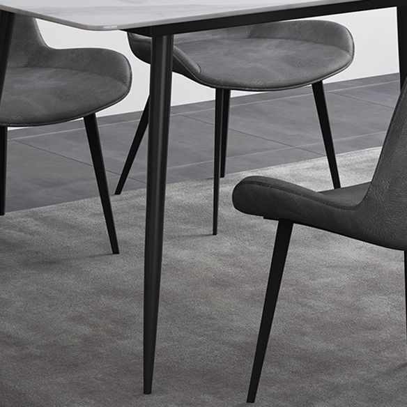 Kitchen Modern Sintered Stone Top Dinette Set with 4 Legs Table Dining Room Furniture