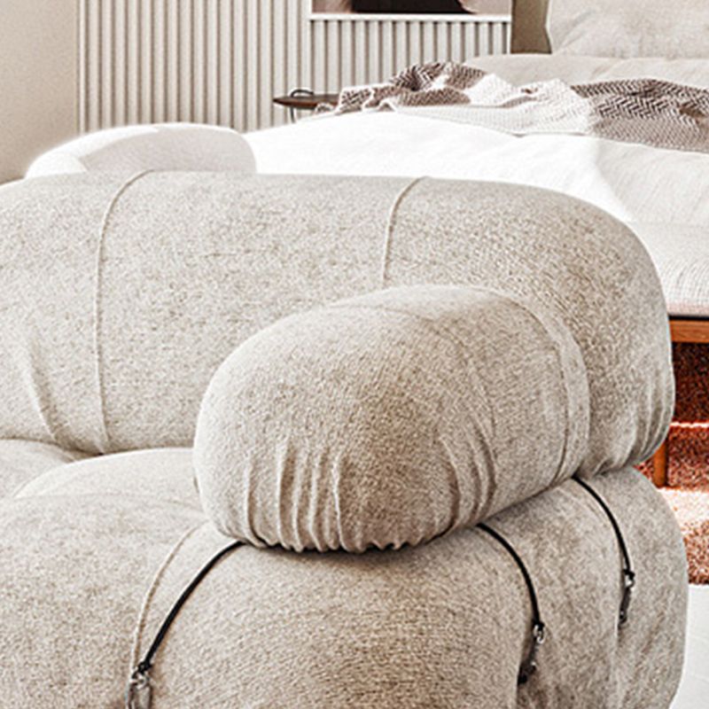 Tufted Cream 2-3-Seater Sofa Contemporary Pillow Top Arm Sofa