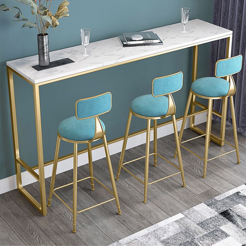 Marble Indoor Trestle Hall/Pub Table Contemporary Bistro Bar Height Cocktail Table