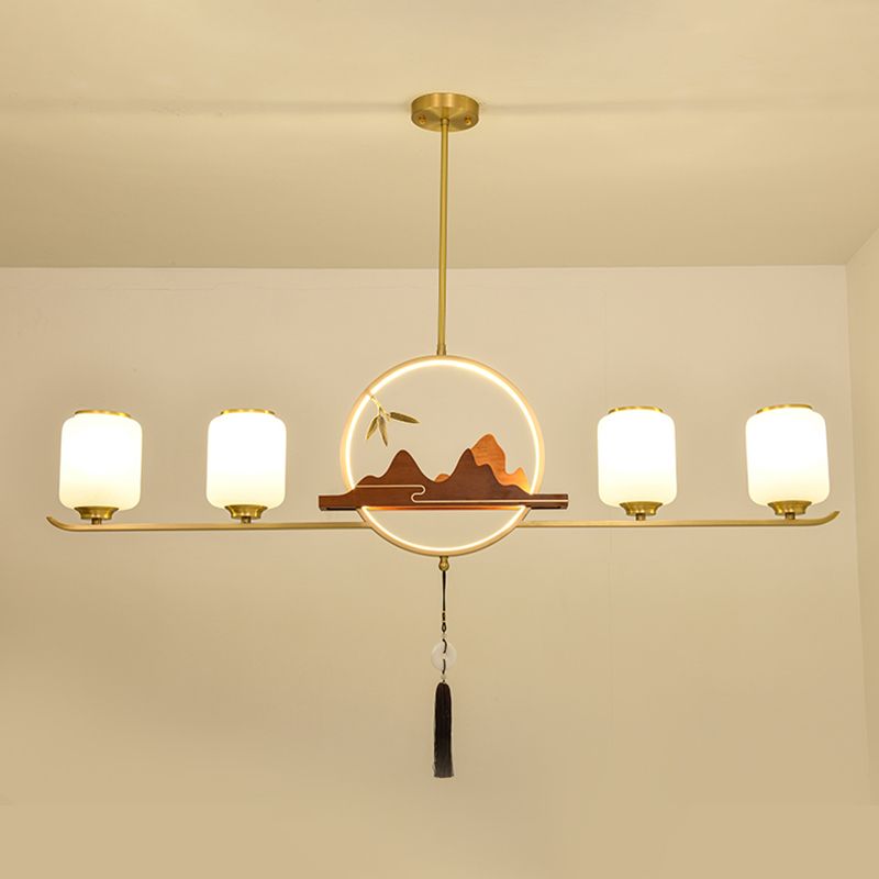 Moderne hanglampcilinder Witglas eiland hanglampen voor kookeiland