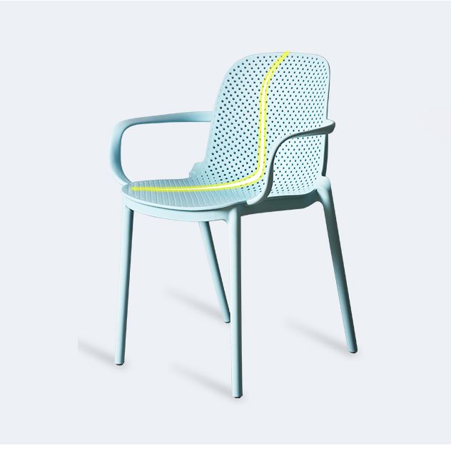 Eigentijdse stijl plastic eetkamerstoel Dining stapelbare stoelen voor keuken (set van 4)