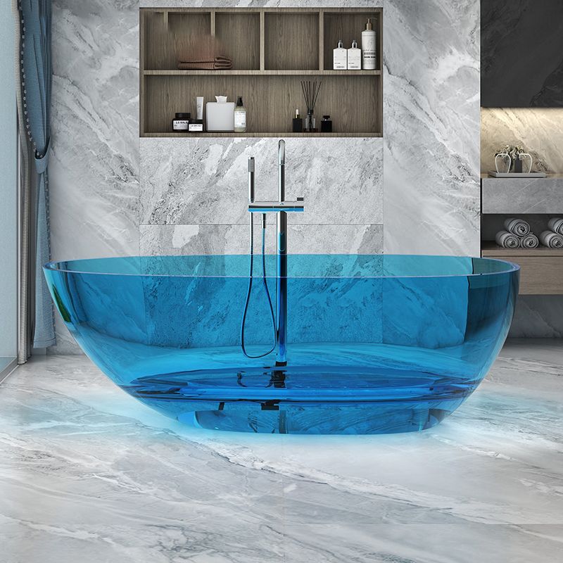 Modern Ellipse Bathtub Freestand Soaking Bathtub with Drain Bath Tub