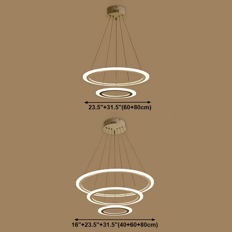 Eigentijdse eenvoudige LED hangende kroonluchter lichte meerlagige hangende lichtkit voor woonkamer
