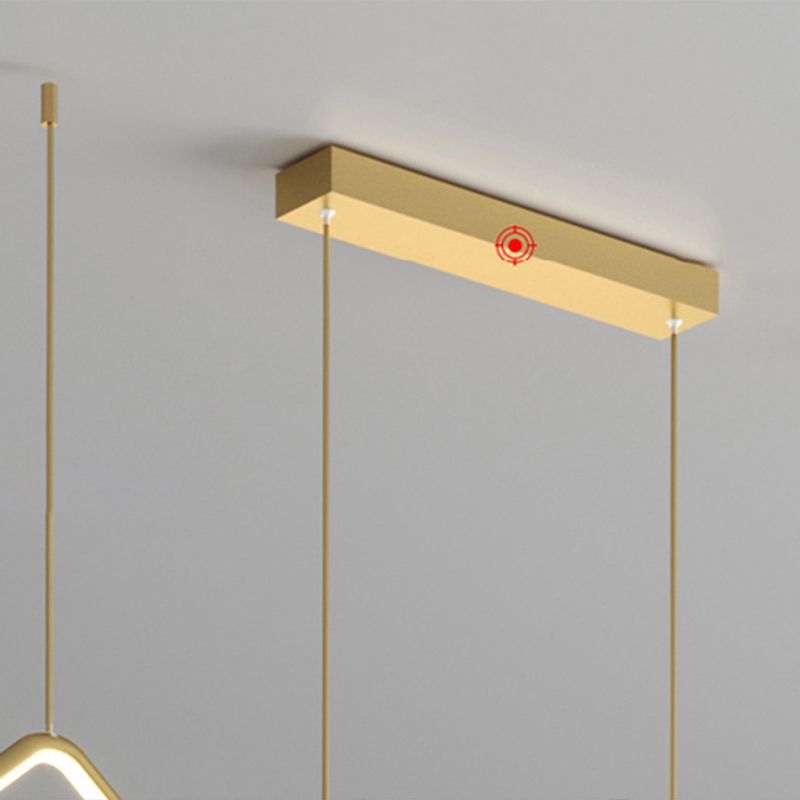 Modern Long Strip Dining Chandelier Dining Room LED Pendant Light Fixture