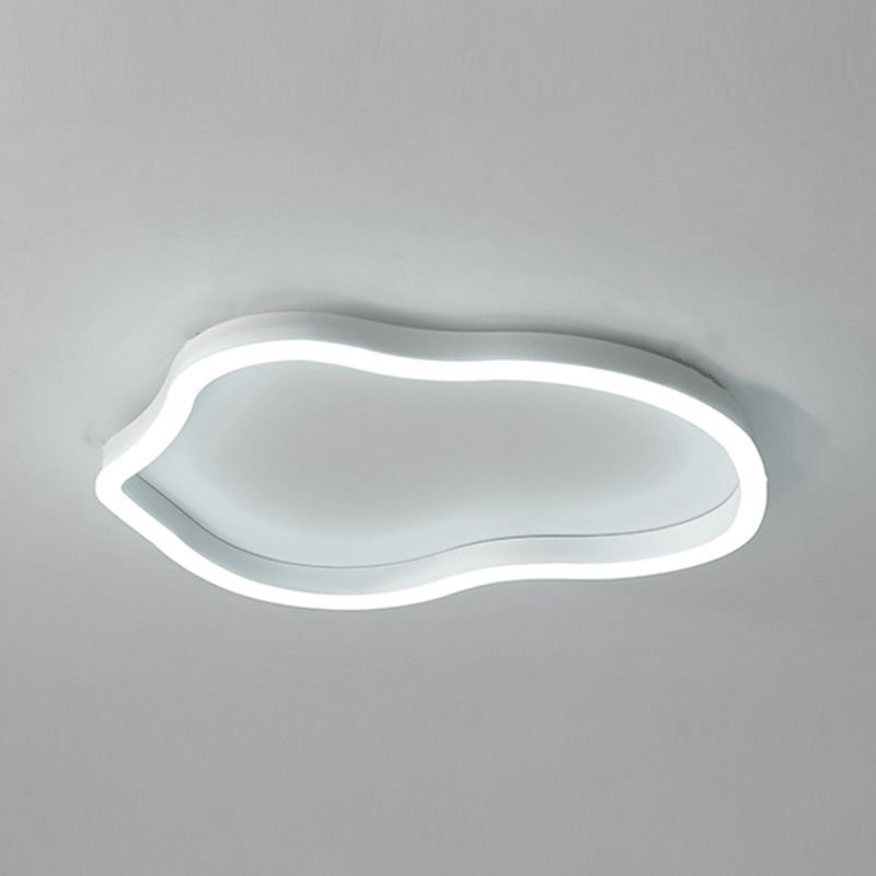 Plafonnier encastré en métal de forme unique, style moderne, éclairage encastré à 1 lumière en blanc
